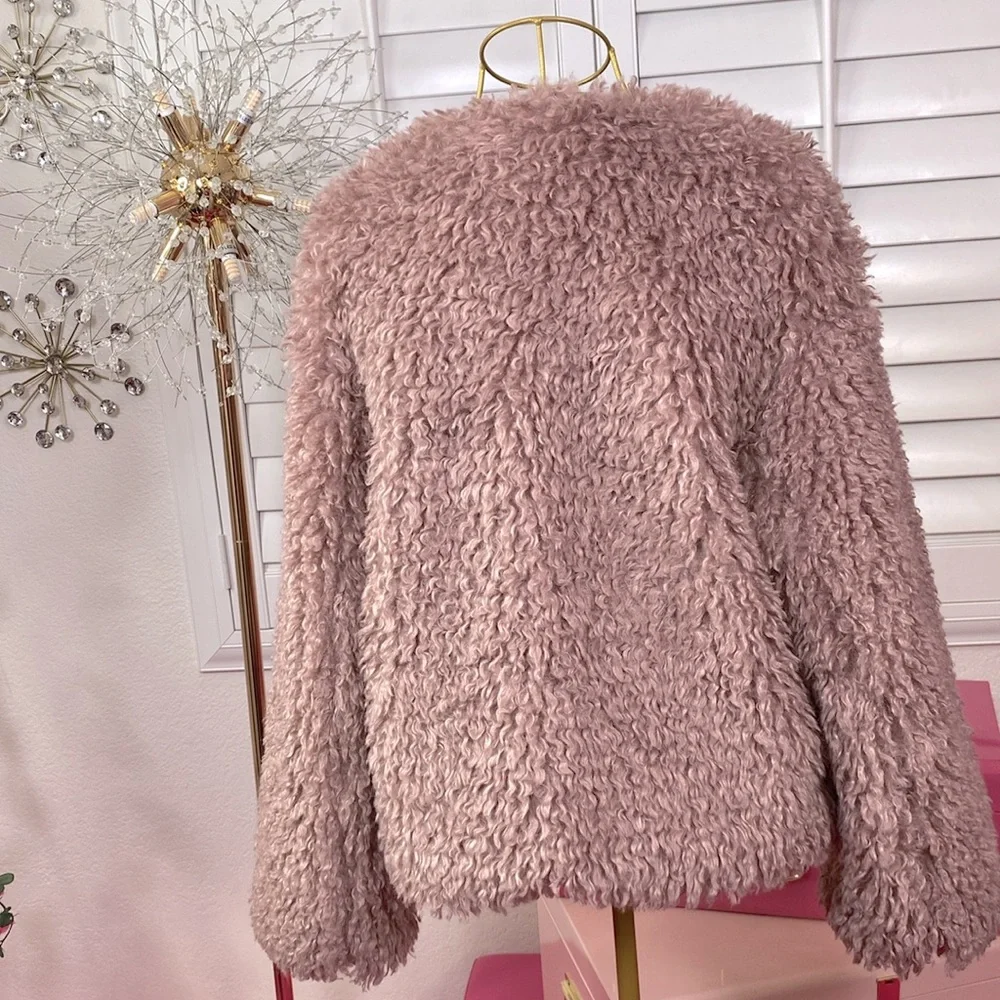 Fluffy Pink Teddy Jacket - Picture 3 of 5